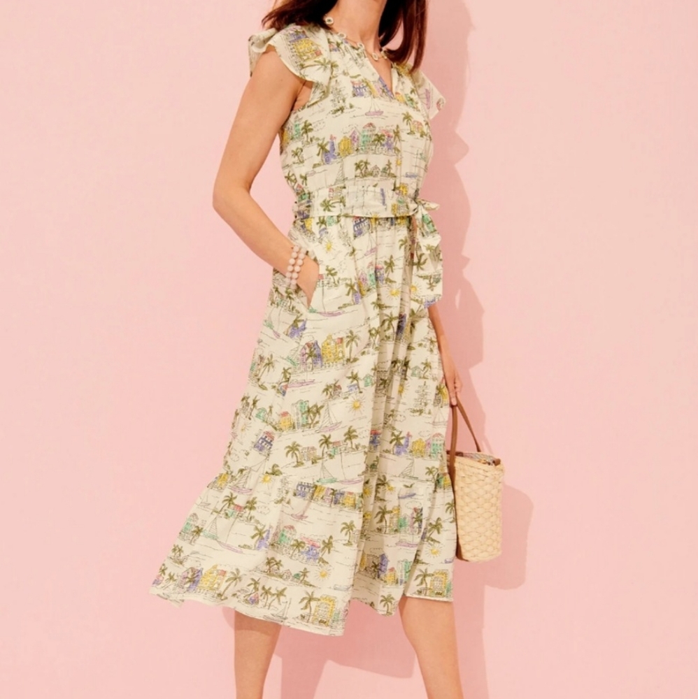 Talbots Size 14, scenic Caracao dress